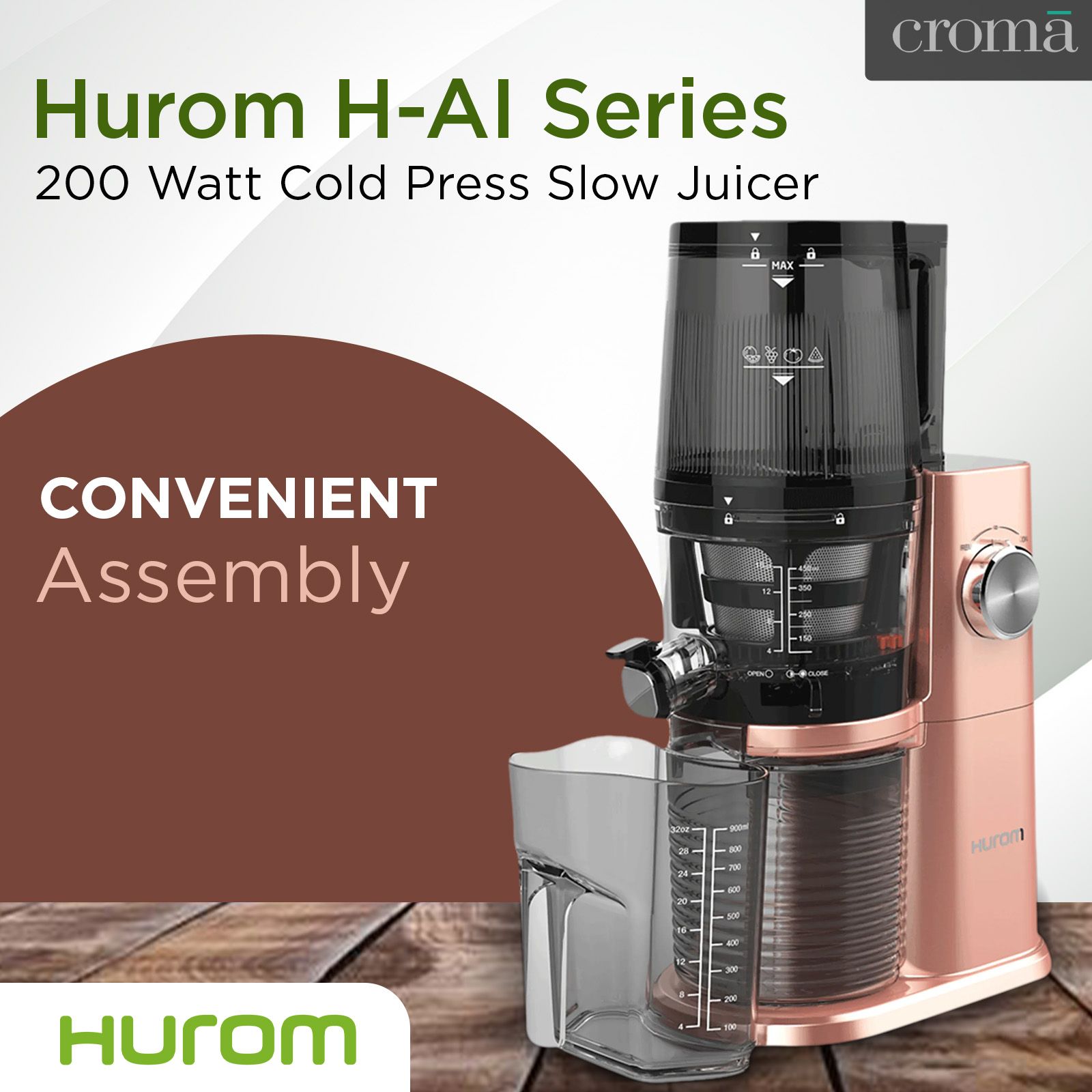 Buy Hurom H-AI Series 200 Watt Cold Press Slow Juicer (60